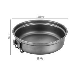 Juego de utensilios de cocina de titanio para exteriores de primera calidad, olla y sartén con mango plegable Flexible para acampar, viajar, Material de titanio puro - Product Image 5