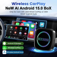 Caja Multimedia Inteligente para Auto con CarPlay Inalámbrico, Qualcomm SM6350, Android 15, 8GB 128GB 12GB 256GB, Netflix, YouTube, Android Auto