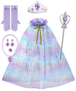 Conjunto <span class=keywords><strong>de</strong></span> Capa <span class=keywords><strong>de</strong></span> Sirena para Niñas, Estilo Nuevo, Venta al por Mayor, Capa <span class=keywords><strong>de</strong></span> Lentejuelas <span class=keywords><strong>de</strong></span> Princesa para la Celebración Navideña Infantil - Product Image 4