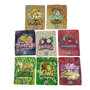Wholesale Custom Child-proof Zipper Inside Printed Soft Touch Shining 3.5g Mylar Bags Laminated Stand Up Pouch For Candy