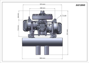 Motor para Drones DLE120HD de Fábrica, 7.2kw, Refrigerado por Agua, Generador Híbrido de Electricidad, Motor de Gasolina, Kit Eléctrico - Product Image 3