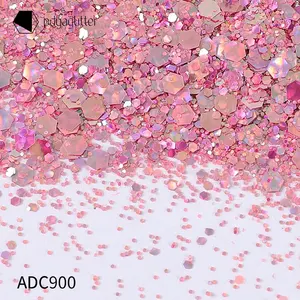 Toptan 2023 yeni glitter toplu tıknaz nail art vücut dekorasyon holografik özel pembe sim tozu