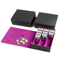 Boîte de rangement pour cartes à jouer en matériau PU personnalisé pour le stockage de cartes à collectionner et le plateau de jeu pour Tarot MTG Poke Mons TCG Yugioh