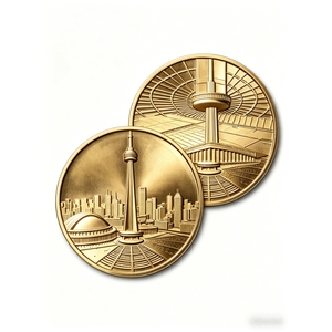 Moneda Conmemorativa 3D de Latón Personalizada al por Mayor, Borde Chapado en Oro Brillante, Logotipo con Color Vívido para Fanáticos de Monumentos Históricos - Product Image 1