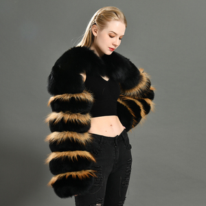Donne Reale <span class=keywords><strong>Pelliccia</strong></span> di Volpe Maniche di Inverno di Nuovo Modo di <span class=keywords><strong>Pelliccia</strong></span> Naturale Cappotto Due <span class=keywords><strong>Pelliccia</strong></span> di Volpe Maniche - Product Image 5