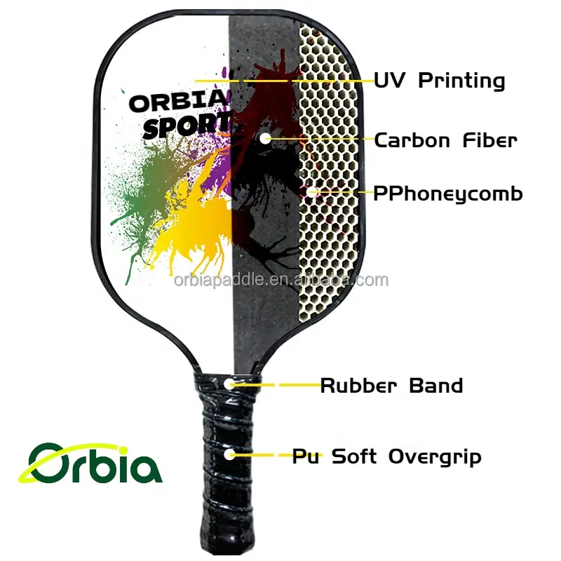 Orbia Sports USAPA ออกแบบเองคาร์บอนไฟเบอร์ การควบคุมที่ดีเยี่ยมและความแม่นยํา พาย Pickleball พื้นผิวหยาบคาร์บอนไฟเบอร์