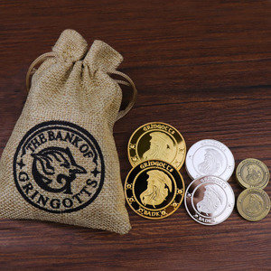 Halloween Magic College <span class=keywords><strong>Harry</strong></span> y <span class=keywords><strong>Potter</strong></span> Gringotts Wizarding Bank Moneda de oro con monedero - Product Image 2