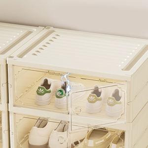 صندوق أحذية فاخر بسعة 6-18 زوجًا من هنري سهل التركيب متكامل بلاستيك قابل للطي مع مغناطيس - Product Image 4