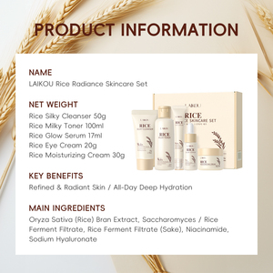 LAIKOU Set <span class=keywords><strong>de</strong></span> <span class=keywords><strong>Cuidado</strong></span> <span class=keywords><strong>de</strong></span> <span class=keywords><strong>la</strong></span> <span class=keywords><strong>Piel</strong></span> con Arroz <span class=keywords><strong>para</strong></span> Aclarar <span class=keywords><strong>el</strong></span> <span class=keywords><strong>Rostro</strong></span> Blanqueamiento Facial Kit <span class=keywords><strong>de</strong></span> 5 Piezas <span class=keywords><strong>para</strong></span> Mujer - Product Image 3