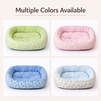 Canapé-lit pour animaux de compagnie, chien et chat, floral, toutes saisons, coussin doux, nid douillet avec tissu ultra-doux en cristal et rembourrage en coton pour une utilisation en intérieur