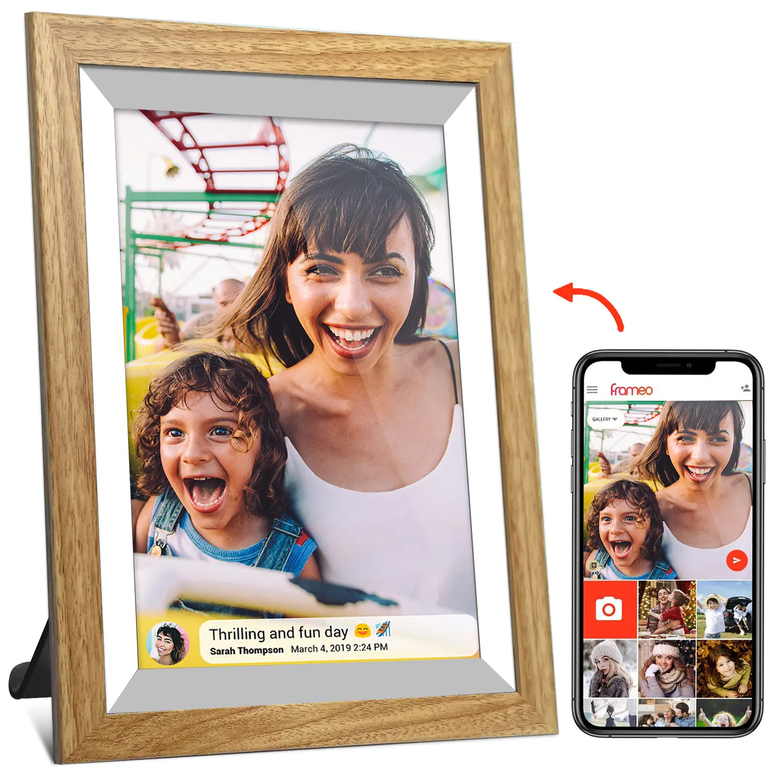 Frameo NO 1 pabrik stok besar hadiah Hari Ibu 10.1 inci melihat gambar dan video frameo wifi gambar digital bingkai foto