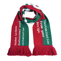 Promotion Custom ized Design Fußball Fan Schal Stickerei Jacquard Logo Acryl Fußball Schal für Fußball vereine gestrickt