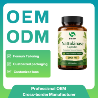 Capsules de Nattokinase Premium 2000 FU, Complément Enzymatique de Soja Fermenté, Fabricant OEM de Capsules de Nattokinase à Marque Privée