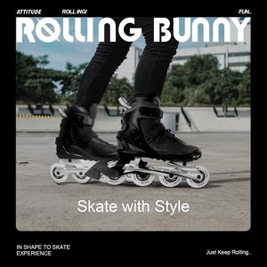 Patines en Línea PRO <span class=keywords><strong>para</strong></span> Mujeres Adultas - Rodamientos ABEC-9 con Forro Transpirable <span class=keywords><strong>para</strong></span> Hombre y Mujer, Freno Opcional, Talla W 6-9, Negro - Product Image 5