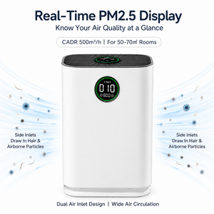 Purificateurs d'air domestiques <span class=keywords><strong>H14</strong></span> HEPA 500 CADR à haute efficacité avec fonction de stérilisation UV et humidificateur à brume fine – Meilleur prix - Product Image 3
