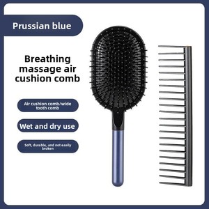 Brosse <span class=keywords><strong>à</strong></span> cheveux en acier compacte et portable personnalisée pour le soin du cuir chevelu, avec <span class=keywords><strong>coussin</strong></span> <span class=keywords><strong>d</strong></span>'<span class=keywords><strong>air</strong></span> et peigne <span class=keywords><strong>d</strong></span>émêlant <span class=keywords><strong>à</strong></span> dents larges, pour cheveux secs et humides - Product Image 3
