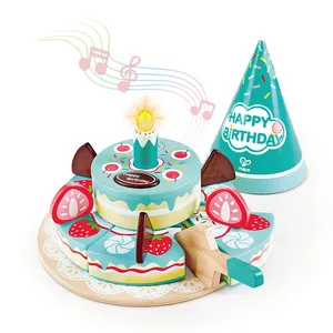 Hape Kitchen role Play Children pretend Food Cutting Popular Wooden birthday cake toy pretend playing for Kids wooden cake