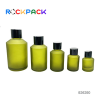Bouteille en verre pour le soin de la peau, avec capuchon à vis, vert givré, lotion et fond de teint, 10 pièces, 15ml 30ml 60ml 125ml 200ml