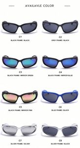 Lunettes de soleil sportives uniques pour hommes et femmes, protection UV400, style punk Kardashian, vente en gros, prix usine 2022 - Product Image 6