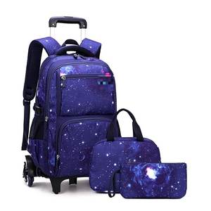 Mochila Escolar de Tres Piezas con Diseño de Cielo Estrellado para Estudiantes de Secundaria, Bolsa de Hombro Transpirable Multicapa para Subir Escaleras - Product Image 1