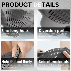 Cesta coladora de silicona flexible y compacta resistente al calor para cocina, filtro de té, colador para pasta, nuevo diseño - Product Image 4