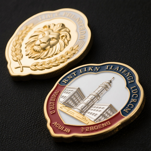 Pièces de monnaie commémoratives authentiques en laiton avec logo personnalisé, plaquées or, designs modernes et anciens pour événements professionnels et cadeaux. - Product Image 4
