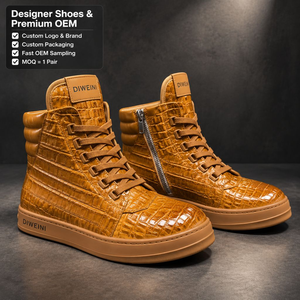 Luxury Designer <b>shoe</b> for Men Women High Quality Amber Croco High Top Baskets Zapatillas New - Product Image 1