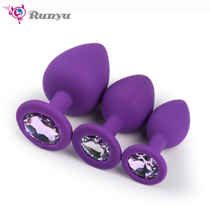 Lila Silikon Anal Plug & Juwel Butt Plug Set Unterwasser Thema Sexspielzeug für Frauen Anal Spielzeug für Frauen - Product Image 6