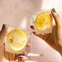 Huming personnalisé Logo Descartveis, gobelet en plastique biodégradable, boissons froides multidimensionnelles, gobelets jetables de 280ml avec couvercles à dôme
