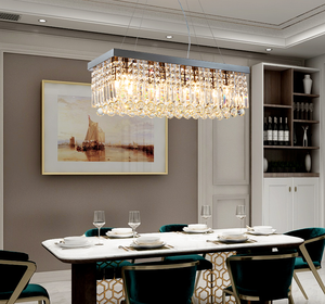 Lampadario Moderno Rettangolare in Cristallo per Sala da Pranzo e Soggiorno - Product Image 5