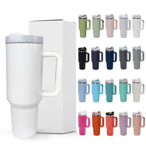 Custom Quencher H2.0 Flowstate 40oz Tumbler with Handle Stainless Steel Vacuum Insulated Tumbler Travel Metal Coffee Cup