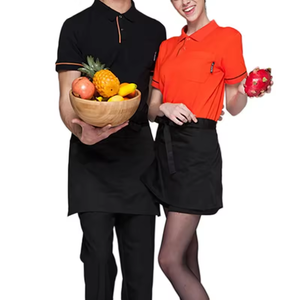 Tùy Chỉnh Màu Đen Bông Polyester Ngắn Waitress Nửa Máy Chủ Nhà Hàng Bồi Bàn Tạp Dề Eo Cho Nhà Bếp Cà Phê Thanh Với Ba Túi - Product Image 2