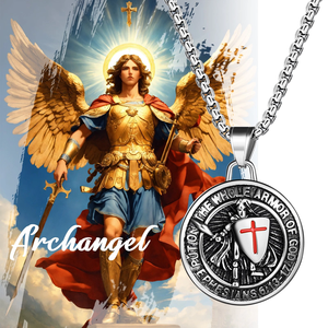 Pronto para Envio: Colar Masculino Armadura de Deus em Aço Inoxidável 316L Antiferrugem, Pingente Guerreiro Cristão Efe 6:13-17, RTS - Product Image 2