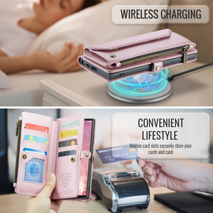 Étui portefeuille en cuir à bandoulière <span class=keywords><strong>CaseMe</strong></span> pour <span class=keywords><strong>Samsung</strong></span> S25 Edge S24 Ultra S23 <span class=keywords><strong>Plus</strong></span> S22 S21 FE S20 <span class=keywords><strong>S10</strong></span> Bandoulière Poche zippée - Product Image 5