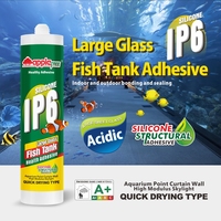 Colle silicone acide étanche pour aquarium, adhésif transparent blanc pour la construction de grands panneaux de verre de bassin à poissons