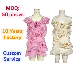 Vestido Mini de Fiesta y Gala para Mujer 2026 con Apliques de Rosas 3D, Volantes en Cascada, Estilo Fairycore Coquette, Espalda Descubierta, Sexy, de Gasa y Malla - Product Image 2