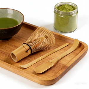 ชุดตะกร้อมัทฉะทำมือจากไม้ไผ่ 100% ปี 2025 พร้อมช้อนตักและช้อนชา ชุดตะกร้อมัทฉะแบบญี่ปุ่น - Product Image 2