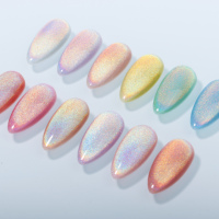 KNC-Vernis à œil de chat, 12 couleurs, 7.5 ml par bouteille, sans paillettes, effet laser, pour salon de manucure