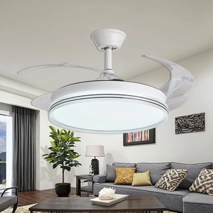 <span class=keywords><strong>Ventilador</strong></span> de Techo LED Retráctil para Sala de Estar, Comedor y Dormitorio, <span class=keywords><strong>Diseño</strong></span> Invisible, Lámpara de <span class=keywords><strong>Ventilador</strong></span> de Techo con Control Remoto - Product Image 3