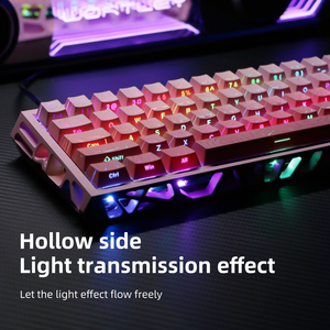 Teclado Mecánico con Cable Kavlorn N61 60%, Retroiluminación Mixta, 61 Teclas, Español, Mini, Delgado, para <span class=keywords><strong>Juegos</strong></span>, Computadora de Escritorio, Anti-Ghosting - Product Image 4