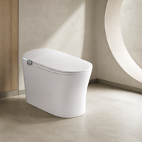 WC intelligent M959 en céramique allongé avec siège chauffant, séchage à l'air, fonction lavage féminin, design moderne, télécommande, à poser au sol