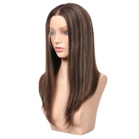 Perruque frontale en dentelle suisse HD en cheveux humains vierges, sans colle, transparente et respirante, pour un look naturel