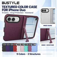 Coque de téléphone texturée colorée avec béquille dissimulée pour iPhone Duo, protection antichoc en PC et TPU, vente en gros usine