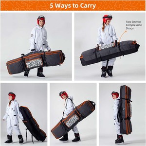 Bolsa de viaje de esquí de nieve de neopreno reutilizable plegable personalizada de fabricación de muestra gratis 160 CM funda para Snowboard - Product Image 2