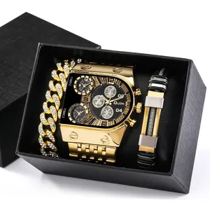 Luxury watches men Luminous Wristwatches Fashion Steel Band watch gift set jewelry sets Casual Quartz Watches for men reloj