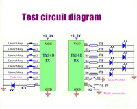 TY24D-TX/RX Aucune programmation Contrôle à six voies Utilise la télécommande Module sans fil 2.4g