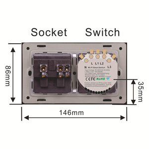 Enchufe inteligente multifunción <span class=keywords><strong>WiFi</strong></span>, enchufe de pared integrado USB, funciona con Google y Alexa, Tuya/<span class=keywords><strong>Ewelink</strong></span>, 1/2/3 entradas - Product Image 6