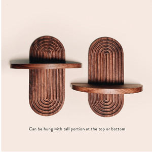Milieu du siècle moderne Boho Art déco mural flottant en bois étagère <span class=keywords><strong>plante</strong></span> support vanité fourre-tout-supports de rangement et supports - Product Image 2