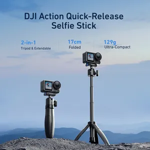 Telesin Selfie Stick Tripod xách tay nhanh chóng phát hành hợp kim nhôm đứng cho <span class=keywords><strong>GoPro</strong></span> Anh Hùng 13 / DJI hành động 5pro <span class=keywords><strong>4</strong></span> <span class=keywords><strong>3</strong></span> máy ảnh tay Grip - Product Image 2