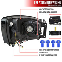 Auto-Beleuchtungssystem, Scheinwerfer für Dodge RAM 1500 2500 Pick-up 2006-2008, LED/Tagfahrlicht, Rauchglas, passend für Linkslenker, Auto-Lampe, Auto-Licht